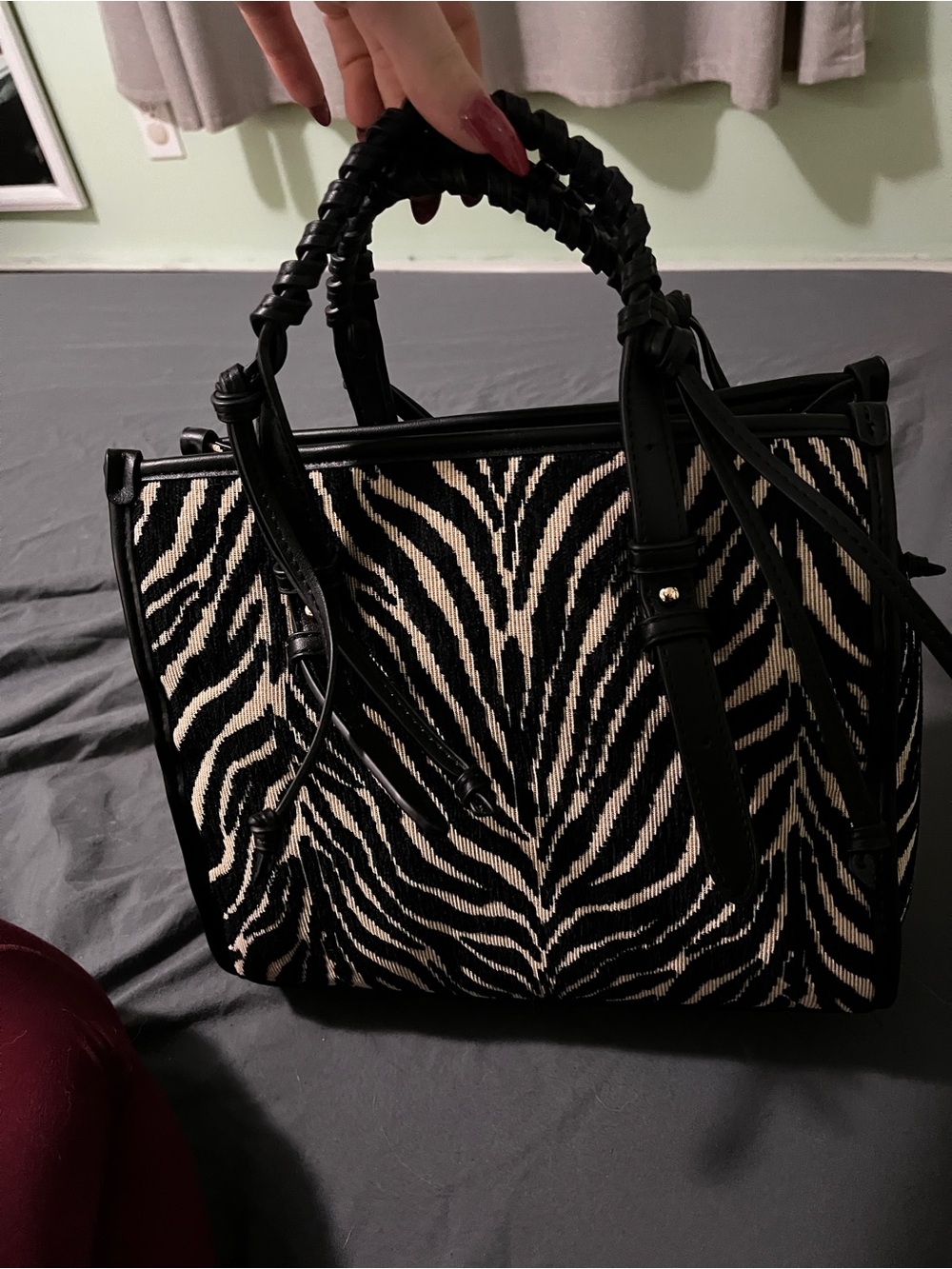 Moda Luxe Black & White Zebra-Print Tote Brand New Never Used